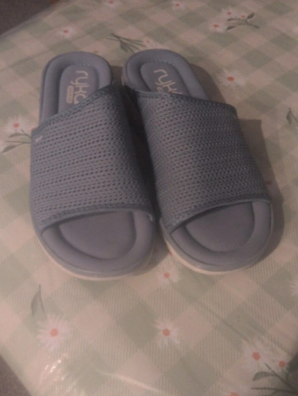 Ryka  Light Blue Mesh Slide Sandals